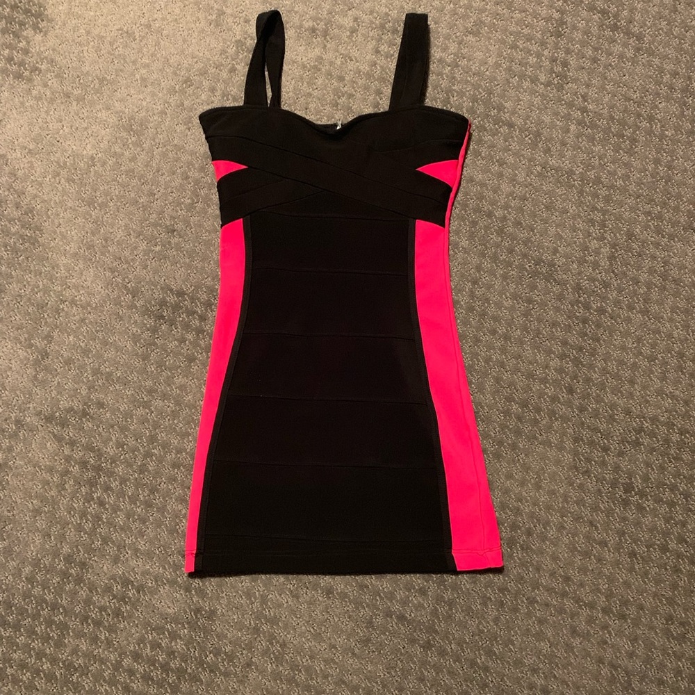 Sleek Pink & Black Dress